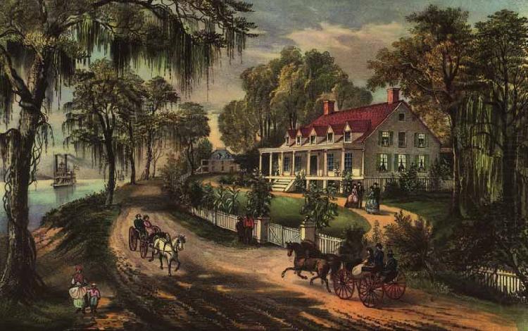 Currier and Ives A Home on the Mississippi china oil painting image